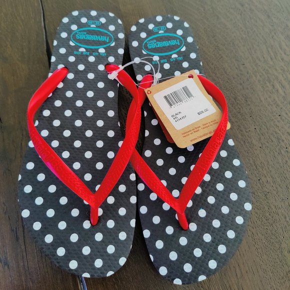 NWT - HAVAIANAS Slim Flip Flop, Polka Dot - Picture 2 of 5